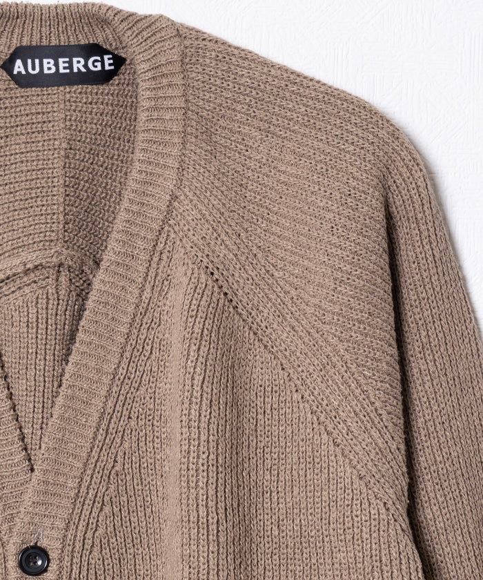 【AUBERGE】NOAH - BEIGE / オーベルジュ ノア シルク ニット カーディガン チャコール 2025aw 2025秋冬 正規取扱店 神奈川 鎌倉 オンラインショップ 通販