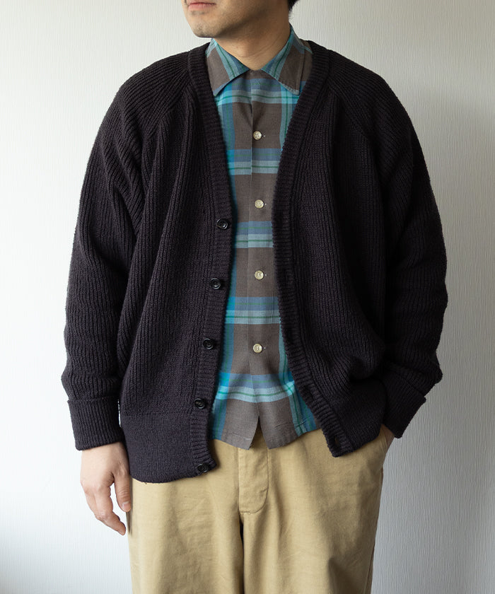 【AUBERGE】NOAH - CHARCOAL/オーベルジュ ノア シルク ニット カーディガン チャコール 2025aw 2025秋冬 正規取扱店 神奈川 鎌倉 オンラインショップ 通販