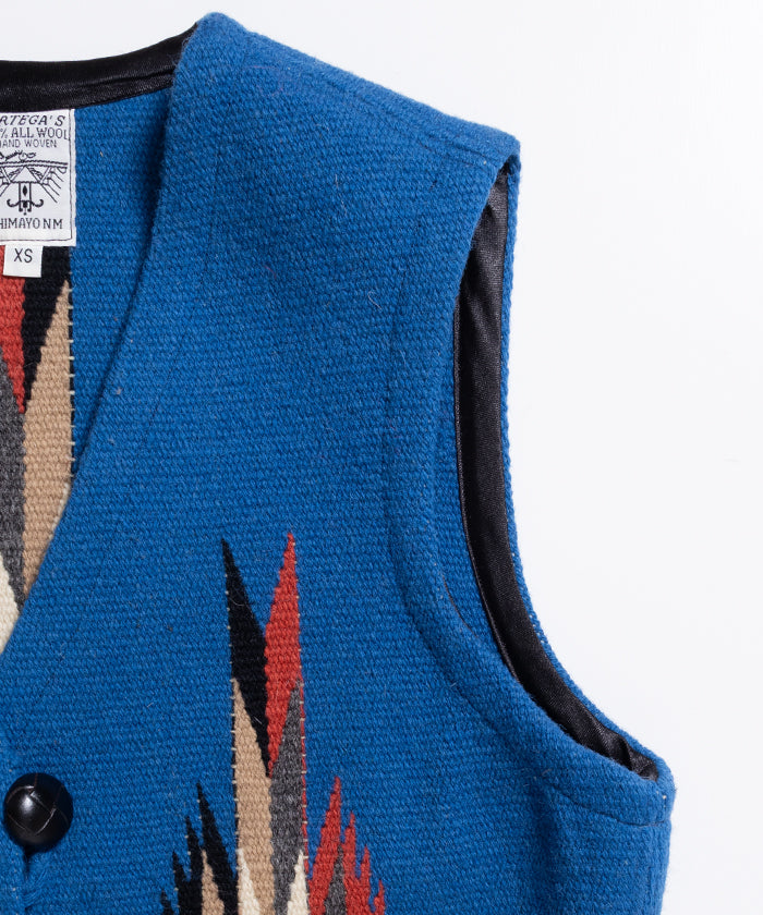 ORTEGA'S CHIMAYO VEST DEADSTOCK - BLUE / オルテガ チマヨベスト デッドストック XSサイズ レディース 取扱店 神奈川 鎌倉 ARZACH KAMAKURA オンラインショップ 通販