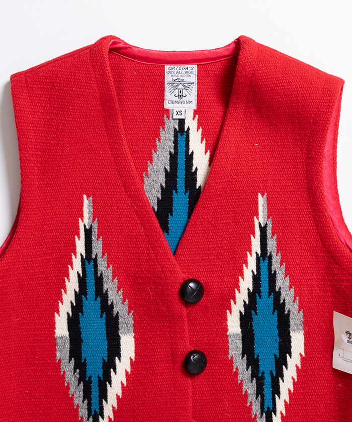 ORTEGA'S CHIMAYO VEST DEADSTOCK - RED / オルテガ チマヨベスト デッドストック XSサイズ レディース 取扱店 神奈川 鎌倉 ARZACH KAMAKURA オンラインショップ 通販