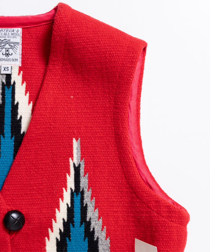 ORTEGA'S CHIMAYO VEST DEADSTOCK - RED / オルテガ チマヨベスト デッドストック XSサイズ レディース 取扱店 神奈川 鎌倉 ARZACH KAMAKURA オンラインショップ 通販