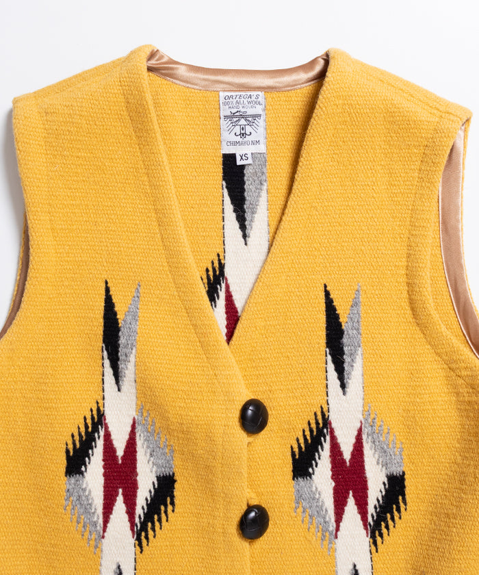 ORTEGA'S CHIMAYO VEST DEADSTOCK - YELLOW / オルテガ チマヨベスト デッドストック XSサイズ レディース 取扱店 神奈川 鎌倉 ARZACH KAMAKURA オンラインショップ 通販