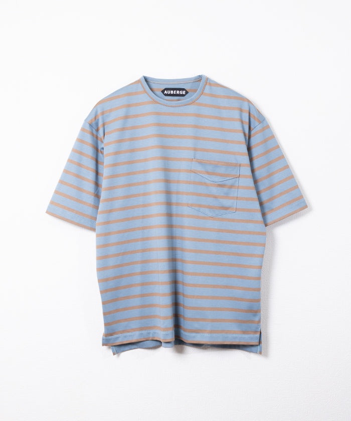 【AUBERGE】OWEN III - BLUE × BROWN / オーベルジュ オーウェン 3 ボーダー 半袖 Tシャツ 026ss 2026春夏 正規取扱店 神奈川 鎌倉 ARZACH KAMAKURA オンラインショップ 通販