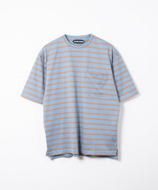 【AUBERGE】OWEN III - BLUE × BROWN / オーベルジュ オーウェン 3 ボーダー 半袖 Tシャツ 026ss 2026春夏 正規取扱店 神奈川 鎌倉 ARZACH KAMAKURA オンラインショップ 通販