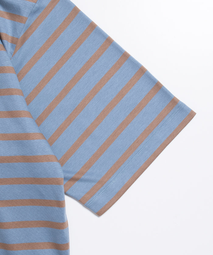 【AUBERGE】OWEN III - BLUE × BROWN / オーベルジュ オーウェン 3 ボーダー 半袖 Tシャツ 026ss 2026春夏 正規取扱店 神奈川 鎌倉 ARZACH KAMAKURA オンラインショップ 通販