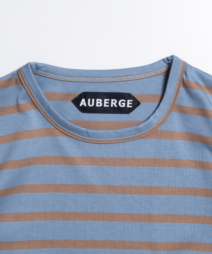 【AUBERGE】OWEN III - BLUE × BROWN / オーベルジュ オーウェン 3 ボーダー 半袖 Tシャツ 026ss 2026春夏 正規取扱店 神奈川 鎌倉 ARZACH KAMAKURA オンラインショップ 通販