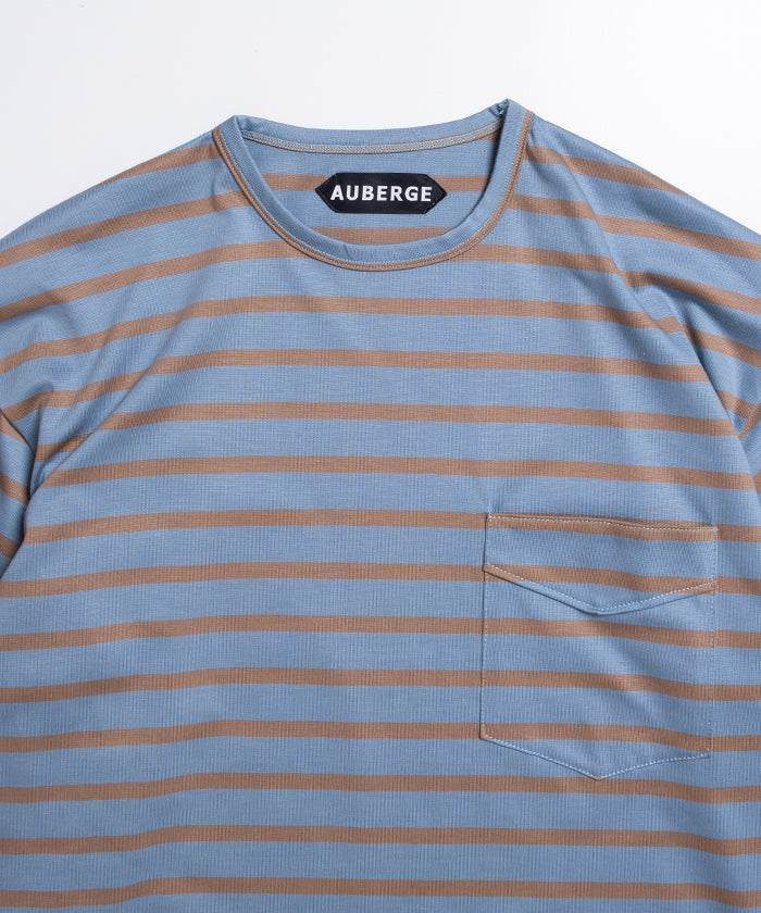【AUBERGE】OWEN III - BLUE × BROWN / オーベルジュ オーウェン 3 ボーダー 半袖 Tシャツ 026ss 2026春夏 正規取扱店 神奈川 鎌倉 ARZACH KAMAKURA オンラインショップ 通販