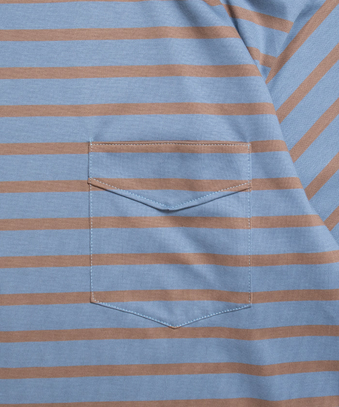 【AUBERGE】OWEN III - BLUE × BROWN / オーベルジュ オーウェン 3 ボーダー 半袖 Tシャツ 026ss 2026春夏 正規取扱店 神奈川 鎌倉 ARZACH KAMAKURA オンラインショップ 通販
