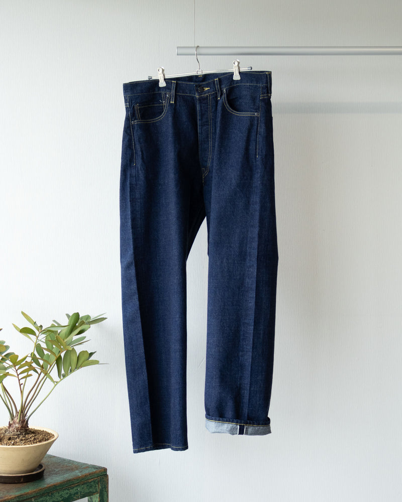 OUTIL ウティ PANTALON JASSY D.INDIGO ルーズフィット ストレートデニムパンツ フロント