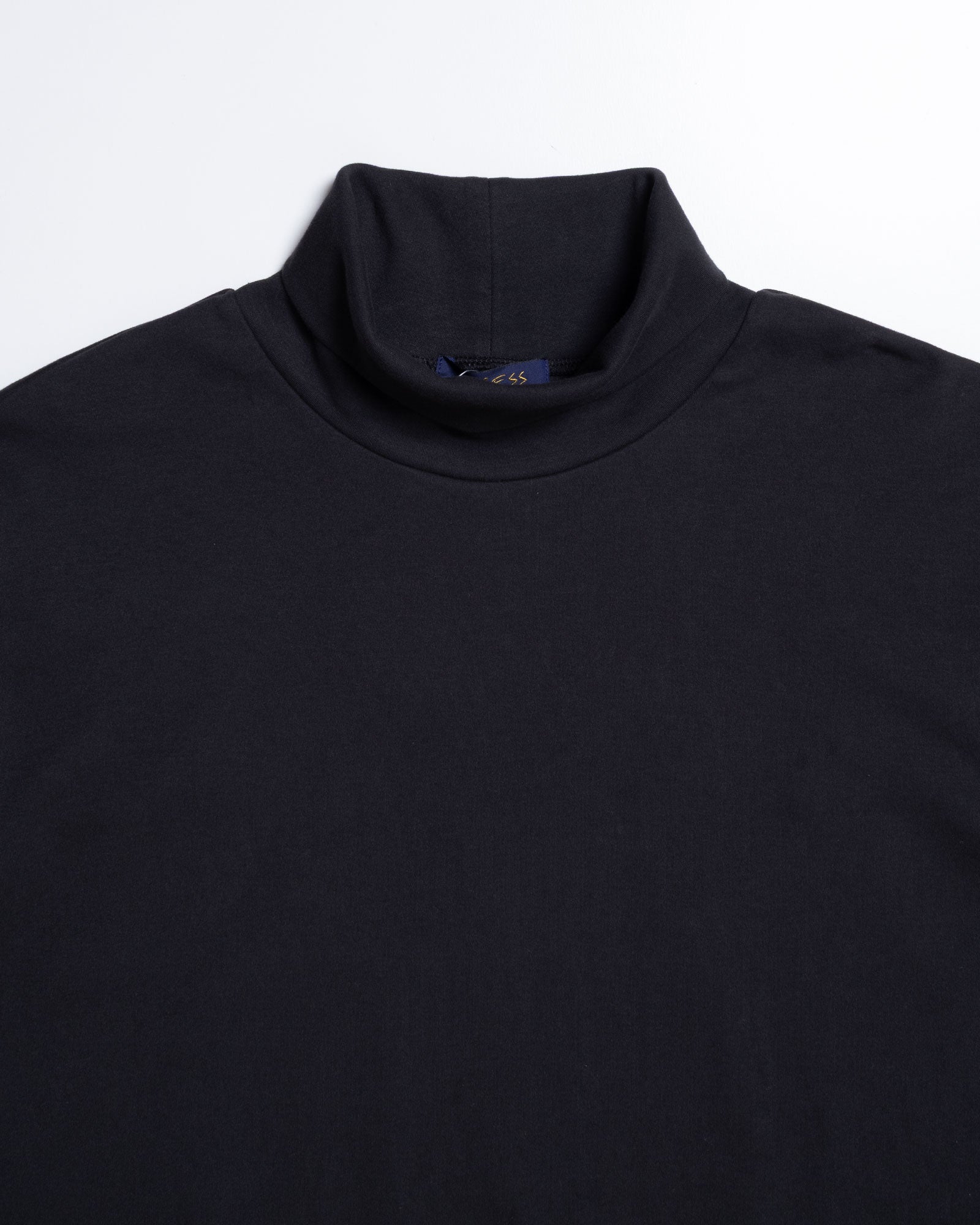 DRESS PLAIN COTTON TURTLENECK BLACK 着用 タートルネック