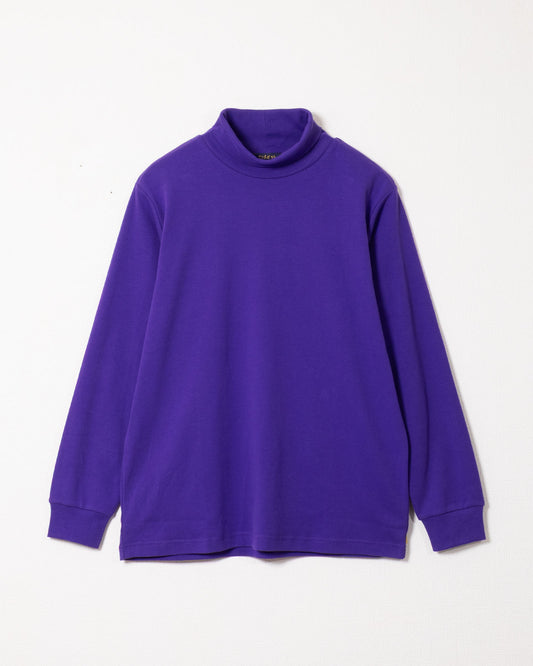 DRESS プレーンコットンタートルネックカットソー（パープル）の全体像