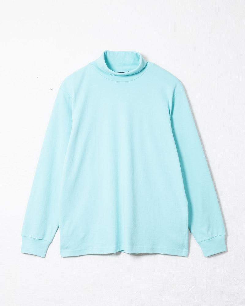 PLAIN COTTON TURTLENECK - T.BLUE