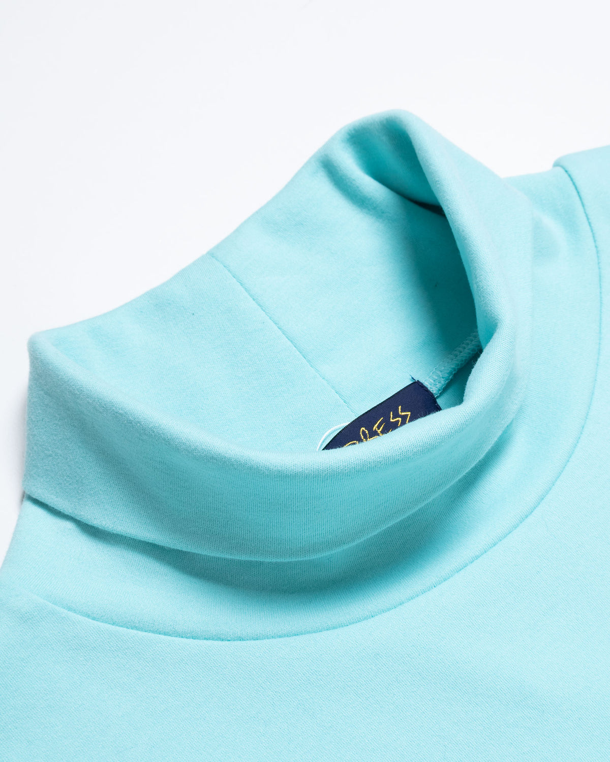 PLAIN COTTON TURTLENECK - T.BLUE