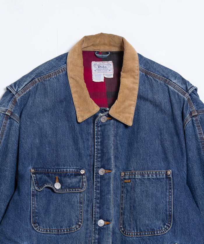 1990's POLO DENIM JACKET MADE IN USA / ポロ ラルフローレン デニムジャケット デニム Gジャン アメリカ製 古着 ヴィンテージ ビンテージ 通販 オンラインショップ 神奈川 鎌倉