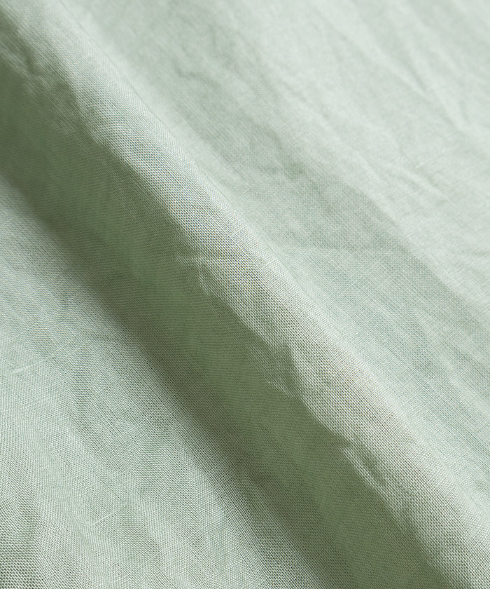 RAMIE SHEER LAWN HYPER BIG S/S OPEN COLLAR SHIRT - MINT - A'r139 Kamakura