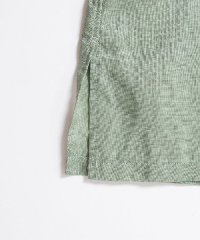 RAMIE SHEER LAWN HYPER BIG S/S OPEN COLLAR SHIRT - MINT - A'r139 Kamakura