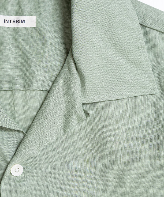 RAMIE SHEER LAWN HYPER BIG S/S OPEN COLLAR SHIRT - MINT - A'r139 Kamakura