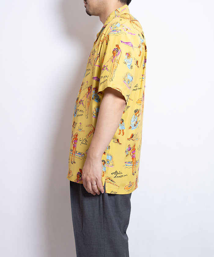 Aloha Blossom】RYUKYU SOUVENIOR SHORT SLEEVE - LEMON / アルハブロッサム 琉球スーベニア  アロハシャツ – ARZACH KAMAKURA