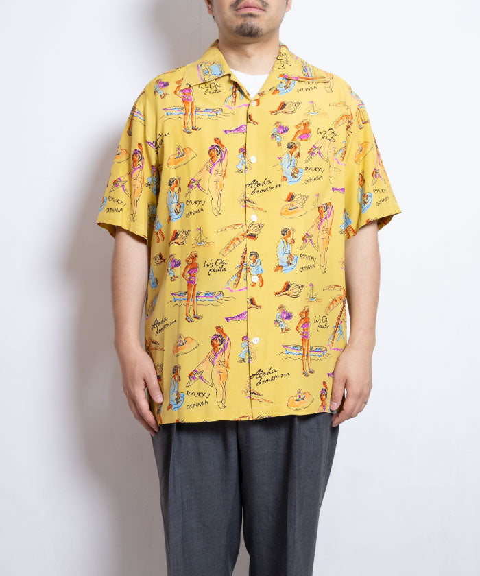 【Aloha Blossom】RYUKYU SOUVENIOR SHORT SLEEVE - LEMON / アルハブロッサム 琉球スーベニア アロハシャツ レーヨンシャツ