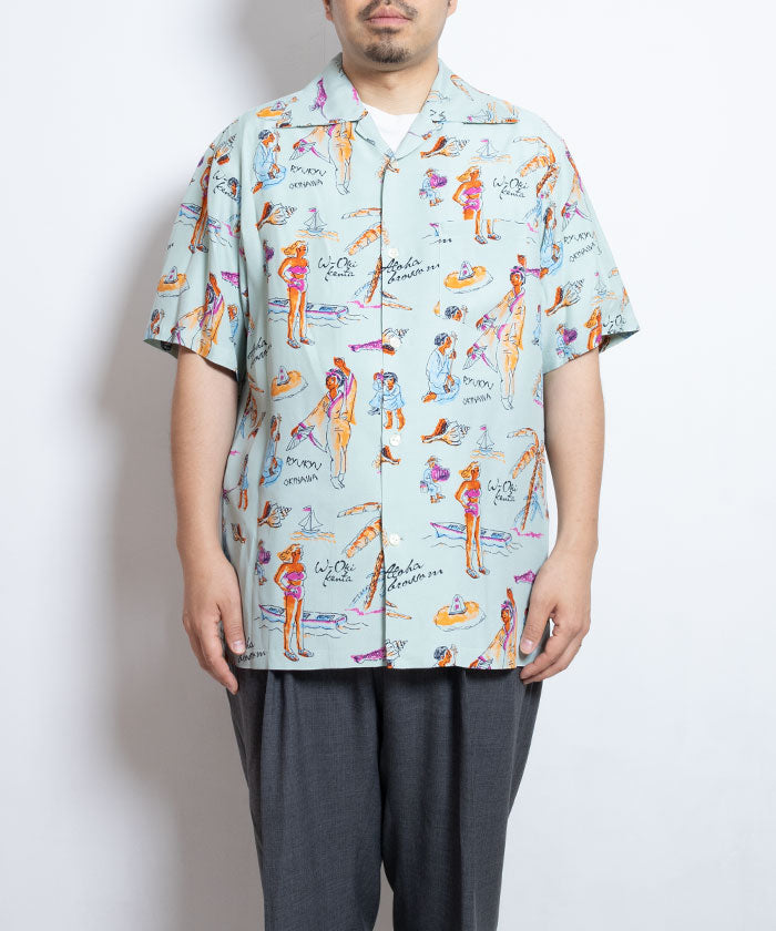 【Aloha Blossom】RYUKYU SOUVENIOR SHORT SLEEVE / アロハブロッサム レーヨン アロハシャツ 琉球スーベニア 日本製