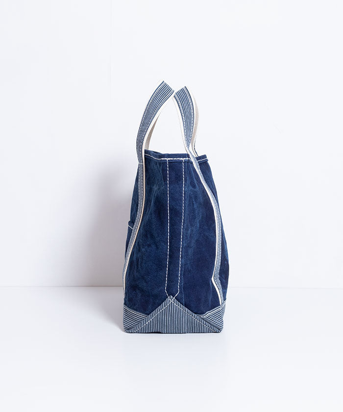 【OUTIL】SAC COLMAR - INDIGO / STRIPE/ ウティ インディゴ染め キャンバストートバッグ オンラインショップ