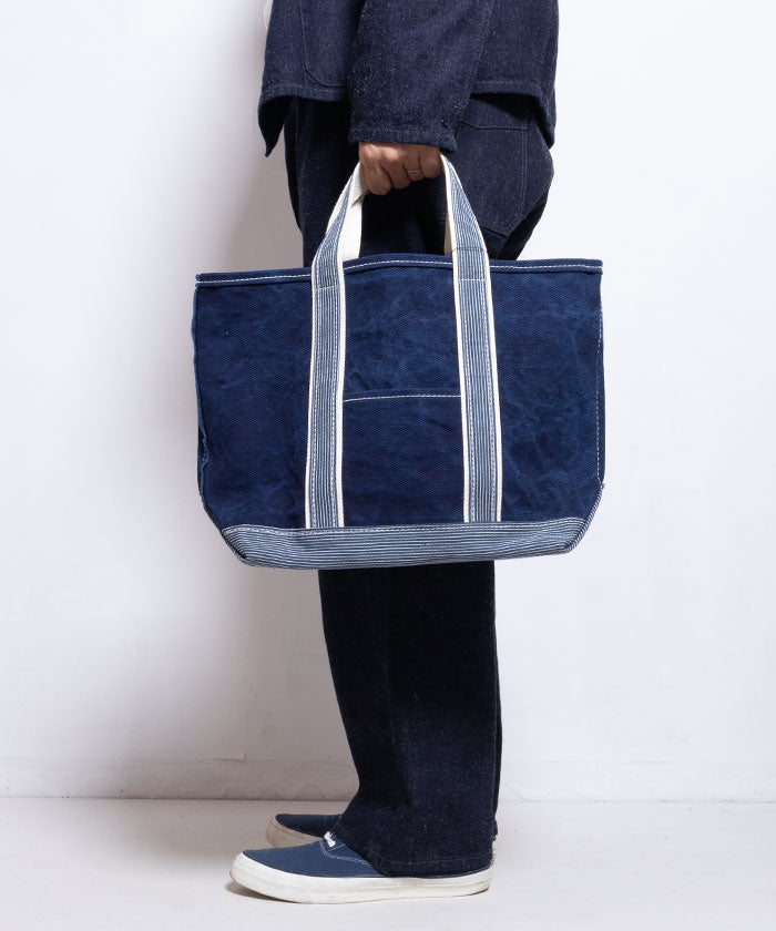 【OUTIL】SAC COLMAR - INDIGO / STRIPE/ ウティ インディゴ染め キャンバストートバッグ オンラインショップ