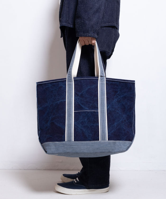 【OUTIL】SAC COLMAR - INDIGO / STRIPE/ ウティ インディゴ染め キャンバストートバッグ オンラインショップ