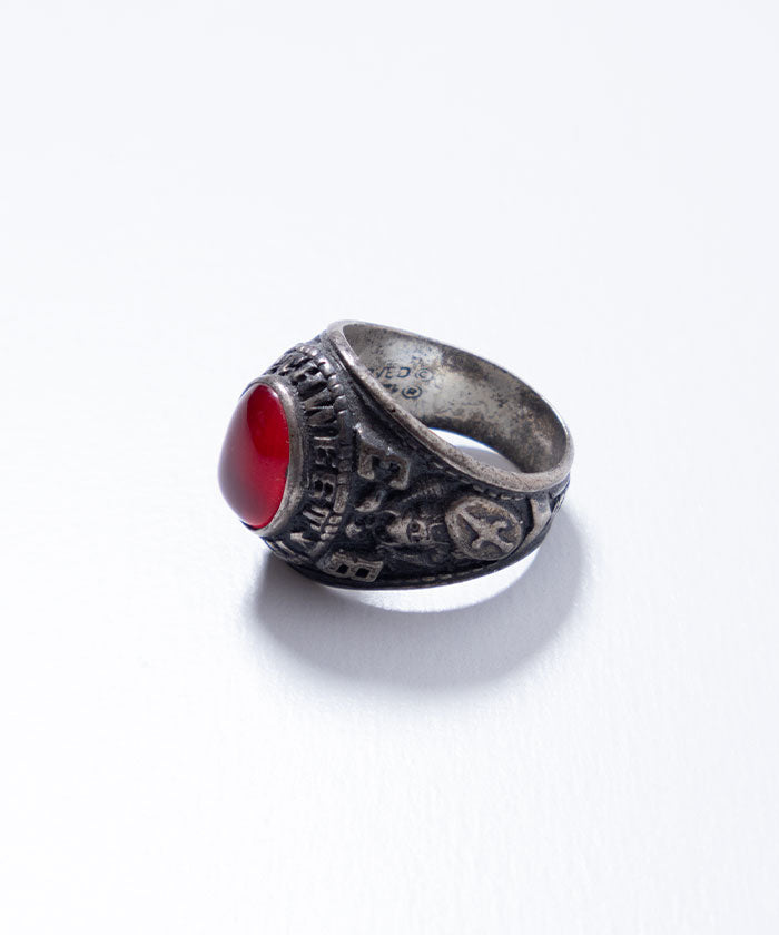 1983 US NORTH WEST HIGH SCHOOL RING ARTCARVED - RED