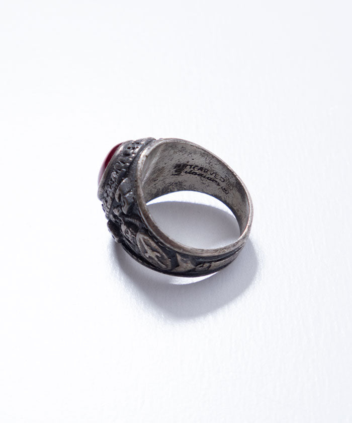 1983 US NORTH WEST HIGH SCHOOL RING ARTCARVED - RED