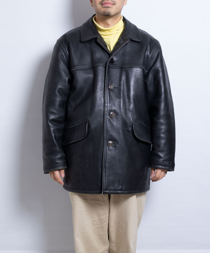 1990's SCHOTT LEATHER CARCOAT / ショット レザー カーコート アメリカ製 牛革 本革 ジャケット オンラインショップ 通販