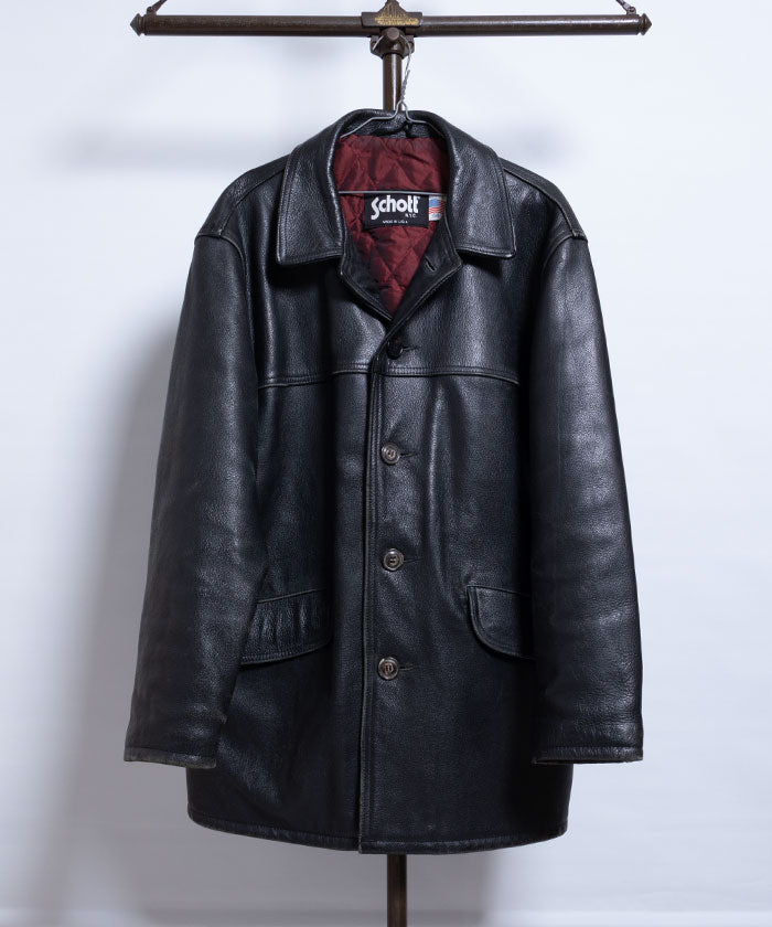 1990's SCHOTT LEATHER CARCOAT / ショット レザー カーコート アメリカ製 革コート ジャケット オンラインショップ 通販