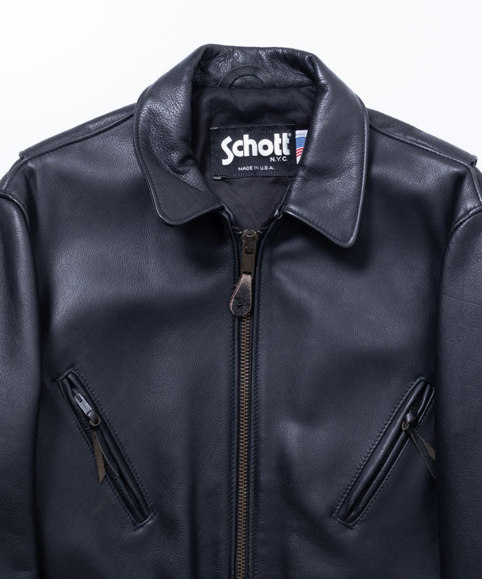 1990's SCHOTT LEATHER CARCOAT / ショット レザー カーコート アメリカ製 古着 ヴィンテージ ビンテージ 革 ジャケット 通販 オンラインショップ 神奈川 鎌倉