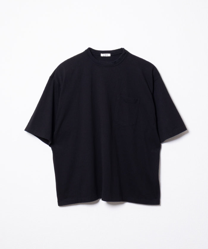 SEA ISLAND TOMPKINS LOOP JERSEY HYPER BIG BINDER NECK TUBE POCKET TEE - BLACK - A'r139 Kamakura