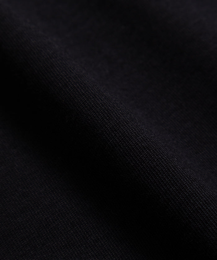 SEA ISLAND TOMPKINS LOOP JERSEY HYPER BIG BINDER NECK TUBE POCKET TEE - BLACK - A'r139 Kamakura