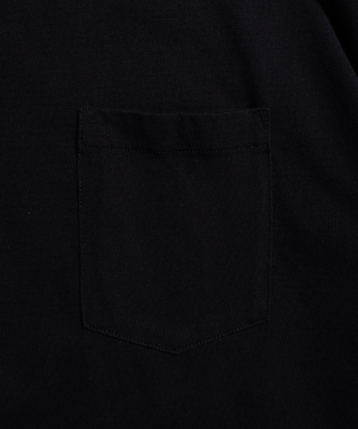 SEA ISLAND TOMPKINS LOOP JERSEY HYPER BIG BINDER NECK TUBE POCKET TEE - BLACK - A'r139 Kamakura