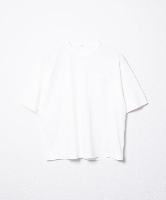 SEA ISLAND TOMPKINS LOOP JERSEY HYPER BIG BINDER NECK TUBE POCKET TEE - WHITE - A'r139 Kamakura