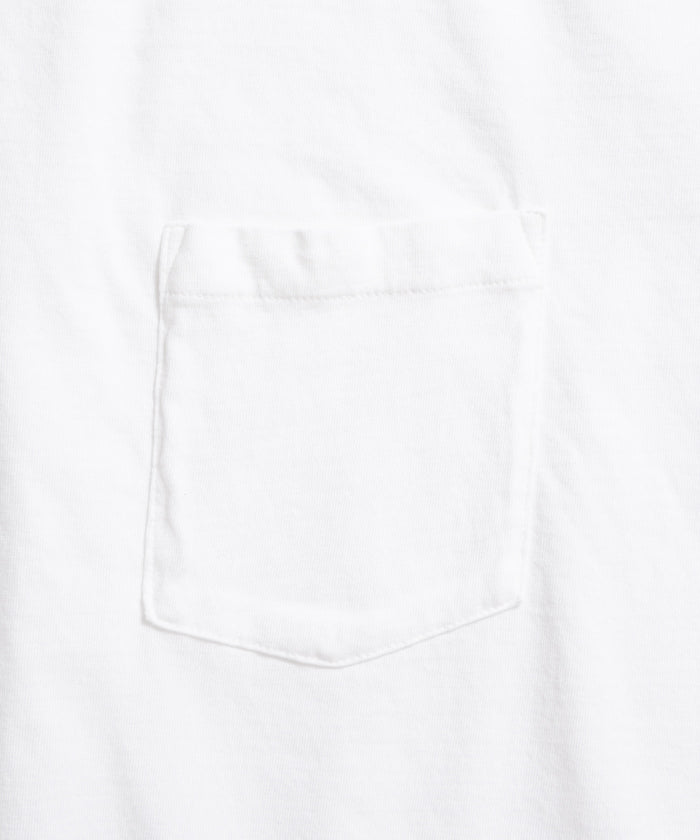 SEA ISLAND TOMPKINS LOOP JERSEY HYPER BIG BINDER NECK TUBE POCKET TEE - WHITE - A'r139 Kamakura