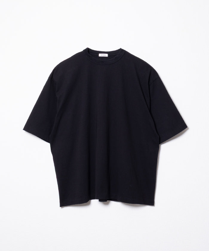 SEA ISLAND TOMPKINS LOOP JERSEY HYPER BIG BINDER NECK TUBE TEE - BLACK - A'r139 Kamakura