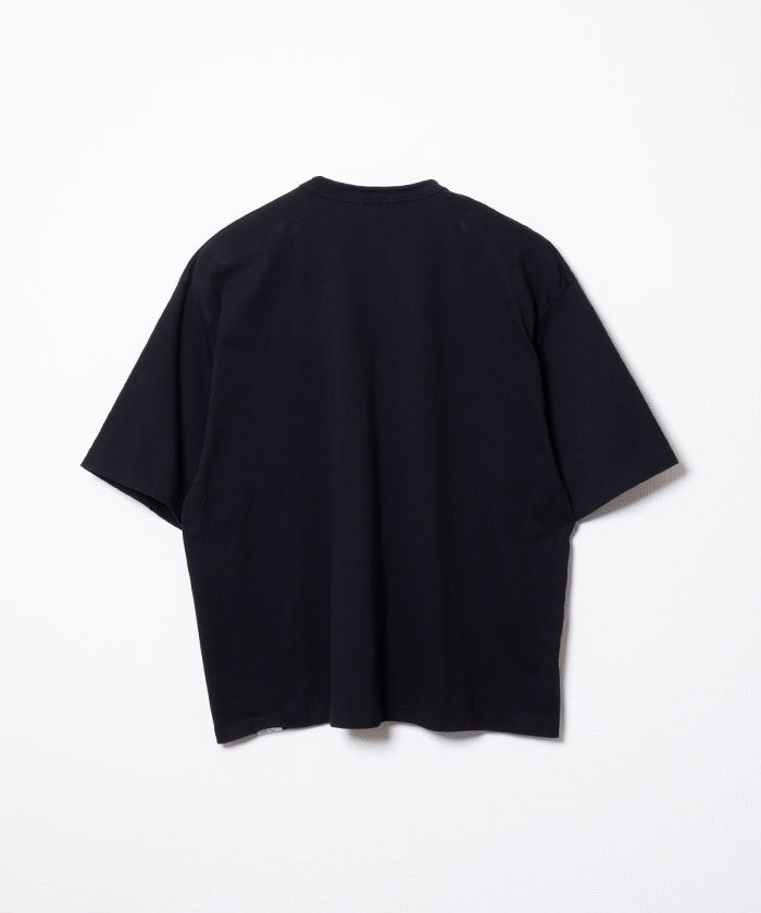 SEA ISLAND TOMPKINS LOOP JERSEY HYPER BIG BINDER NECK TUBE TEE - BLACK - A'r139 Kamakura