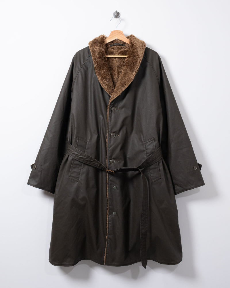 SHAWL COLLAR REVERSIBLE COAT - COATED CLOTH