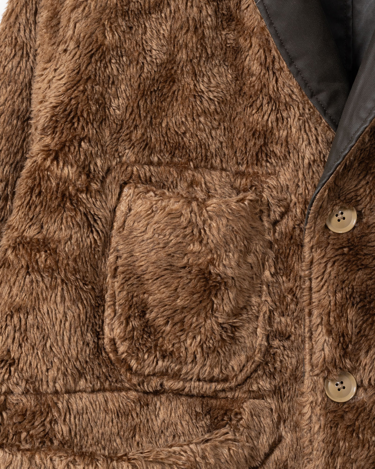 SHAWL COLLAR REVERSIBLE COAT - COATED CLOTH