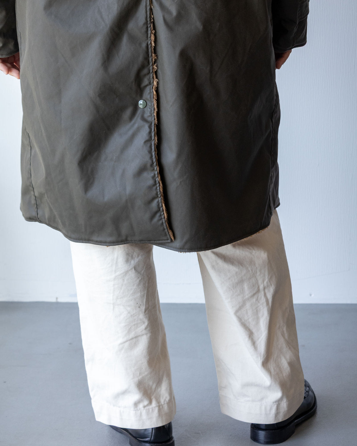  ENGINEERED GARMENTS-SHAWL COLLAR REVERSIBLE COAT - COATED CLOTH - ARZACH KAMAKURA 