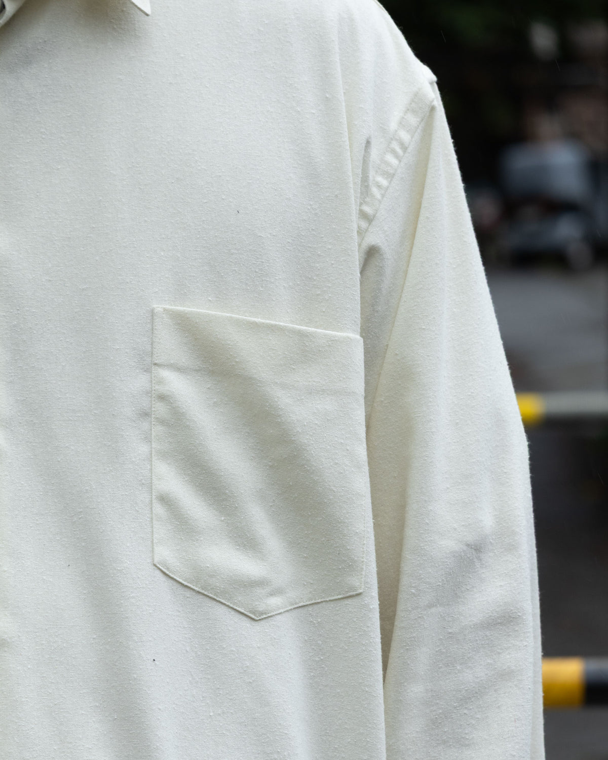  INTÉRIM-SILK NOIL HYPER BIG L/S REGULAR SHIRTS - NATURAL - ARZACH KAMAKURA 
