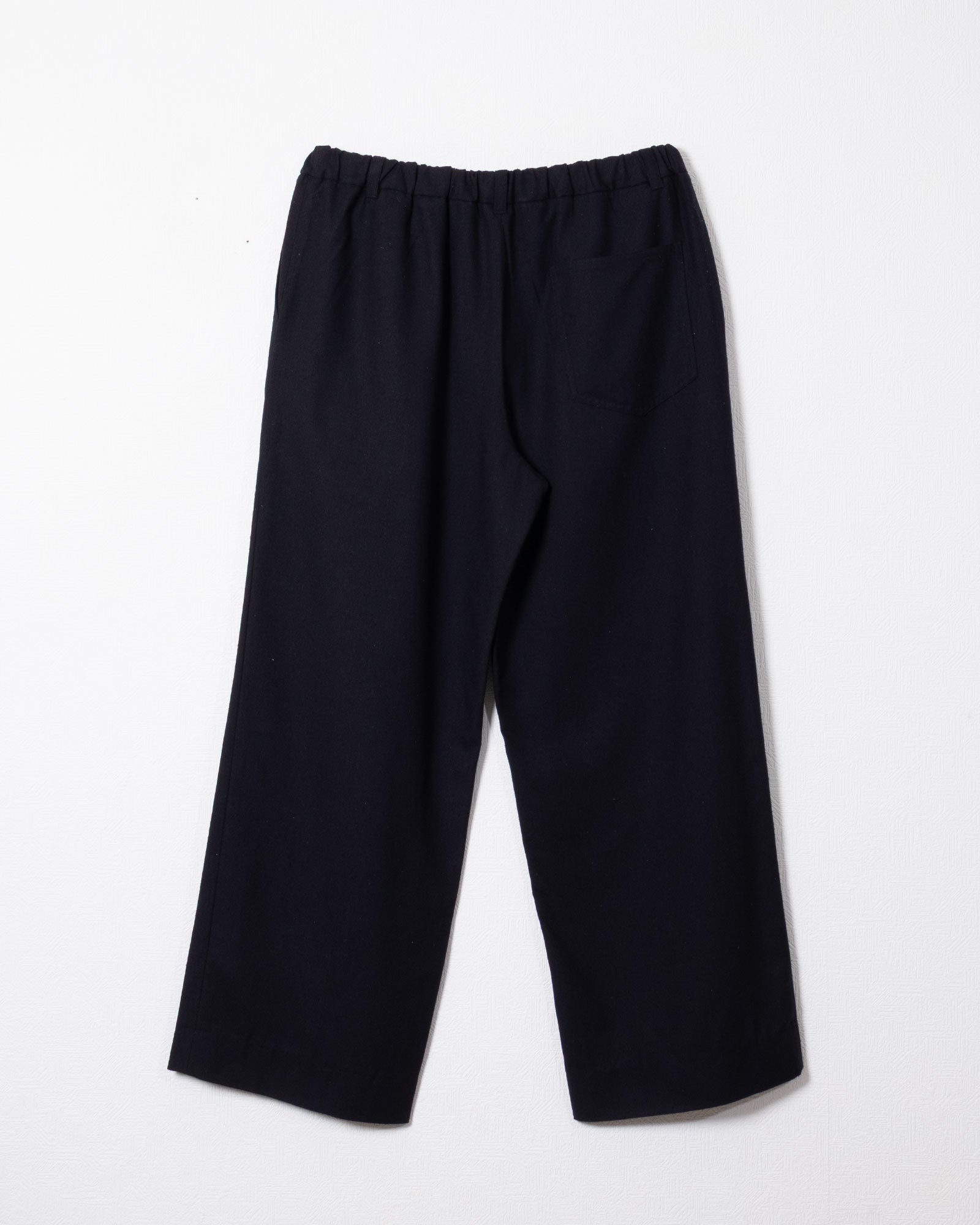 INTÉRIM SILK NOIL WIDE DRESS EASY PANTS BLACK バック