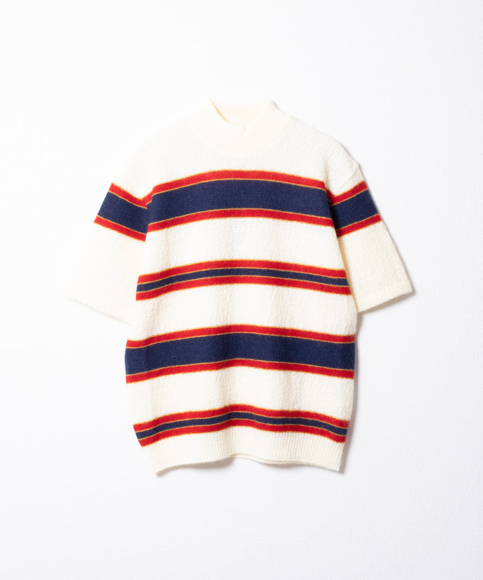 【Needles】S/S MOCK NECK SWEATER CREPE WEAVE STRIPE - IVORY / ニードルズ S/S モックネック セーター モヘア クレープ織り ストライプ 2026SS 2026春夏 正規取扱店 神奈川 鎌倉 オンラインショップ 通販