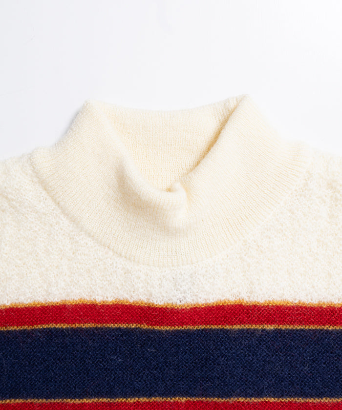 【Needles】S/S MOCK NECK SWEATER CREPE WEAVE STRIPE - IVORY / ニードルズ S/S モックネック セーター モヘア クレープ織り ストライプ 2026SS 2026春夏 正規取扱店 神奈川 鎌倉 オンラインショップ 通販