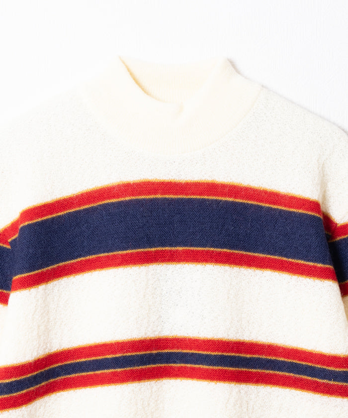 【Needles】S/S MOCK NECK SWEATER CREPE WEAVE STRIPE - IVORY / ニードルズ S/S モックネック セーター モヘア クレープ織り ストライプ 2026SS 2026春夏 正規取扱店 神奈川 鎌倉 オンラインショップ 通販