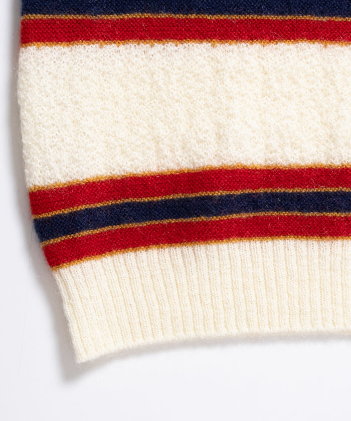 【Needles】S/S MOCK NECK SWEATER CREPE WEAVE STRIPE - IVORY / ニードルズ S/S モックネック セーター モヘア クレープ織り ストライプ 2026SS 2026春夏 正規取扱店 神奈川 鎌倉 オンラインショップ 通販