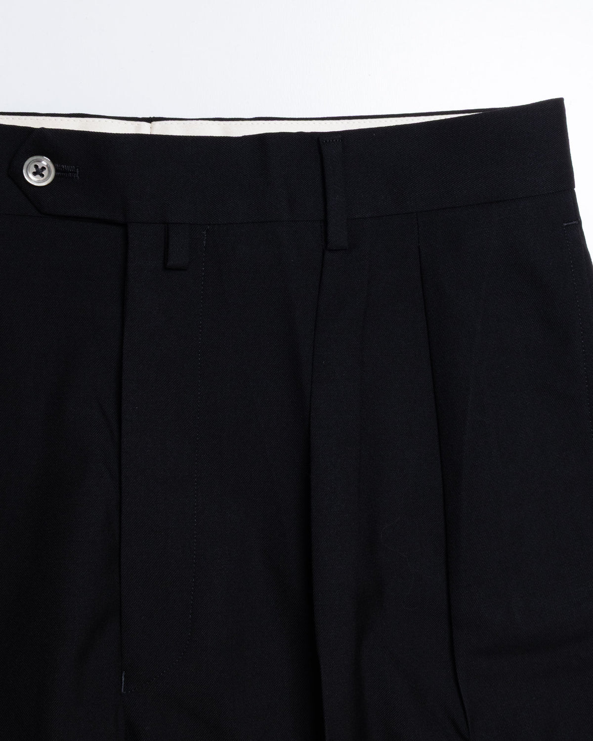 NEAT THE GABARDINE WIDE BLACK ツータックディテール