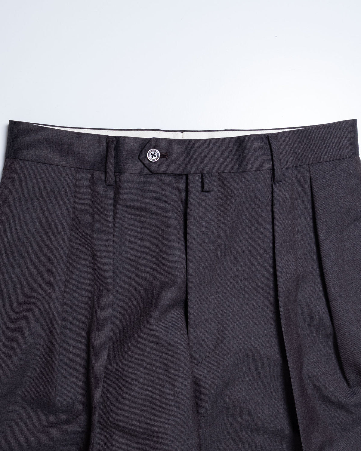 NEAT THE GABARDINE WIDE BROWN ツータックディテール